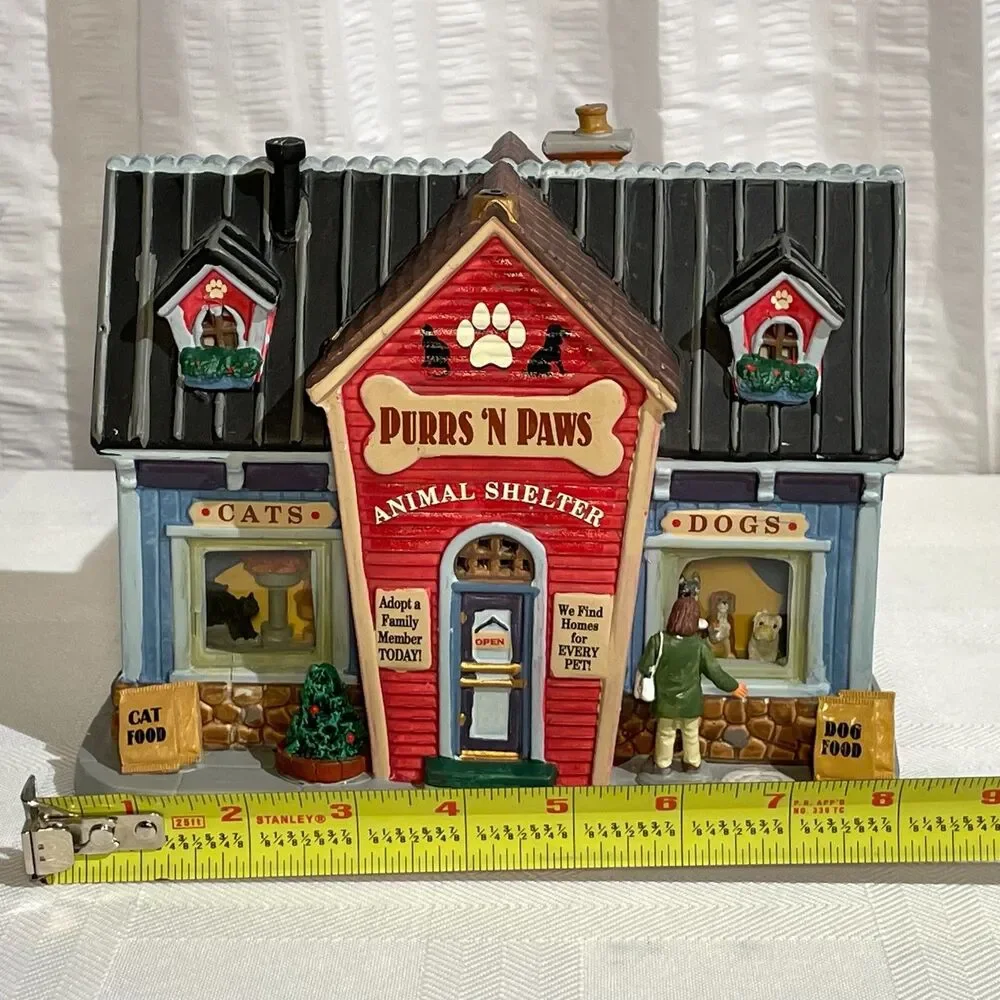 Lemax Purrs N Paws Animal Shelter 65152 Retired Village Building Box 2016